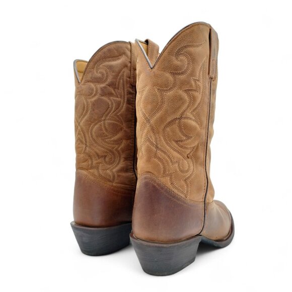 Laredo Maddie Women's Size 8.5 W Distressed Tan Embroidered R Toe Mid Calf Boots - Picture 11 of 16